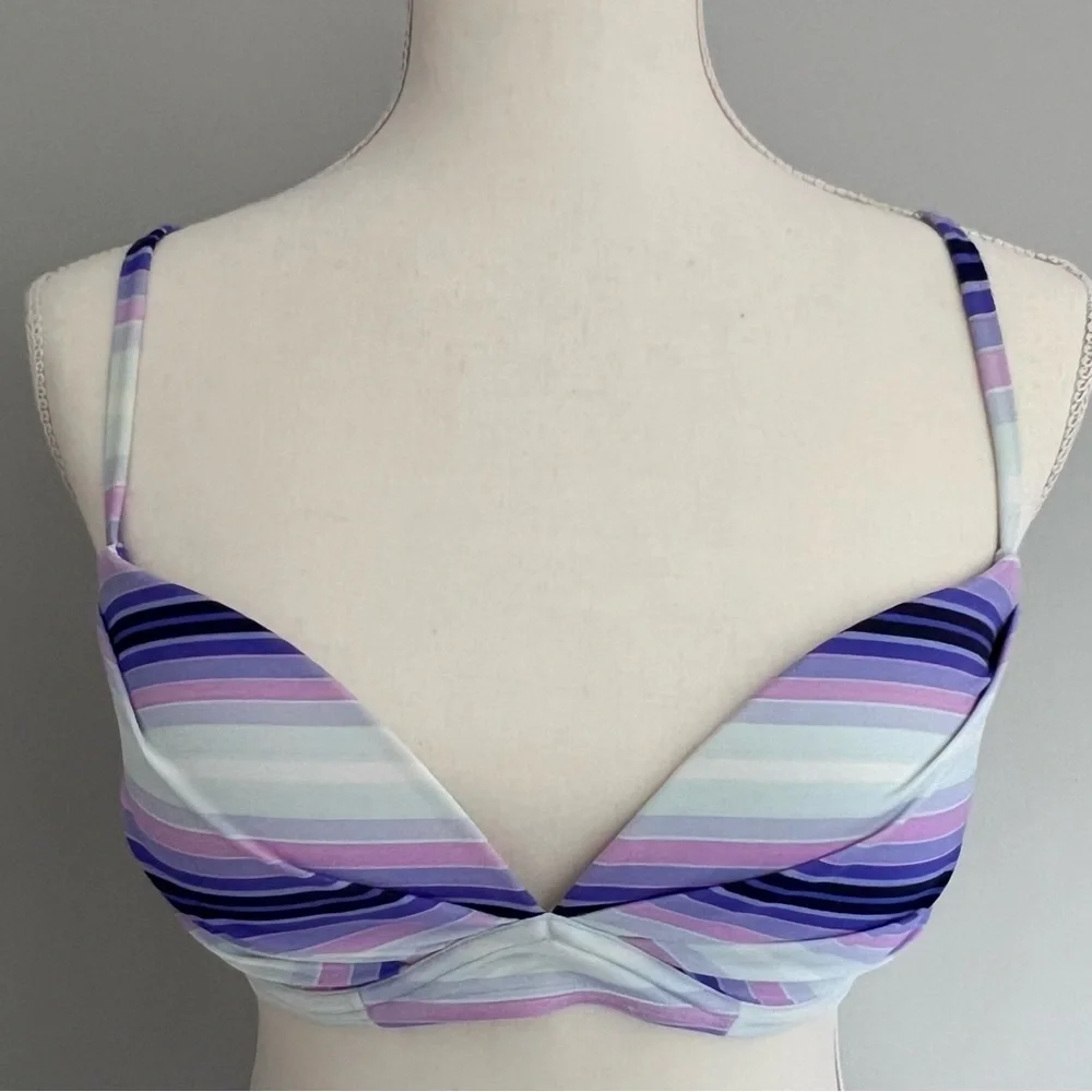 Victoria's Secret Angel Convertible Bikini Top- 32DD- Escape Stripe multicolor - Picture 2 of 11